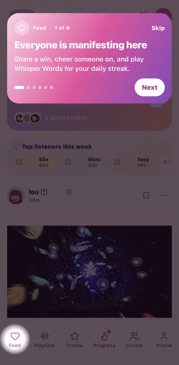 The app walks you through the tabs on your first open.